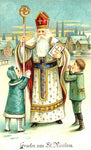 Vintage Christmas Postcard: Groeten van St. Nicolaas