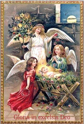 Vintage Christmas Postcard: Gloria in excelsis Deo