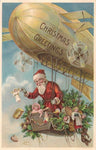 Vintage Christmas Postcard: Santa's Zeppelin