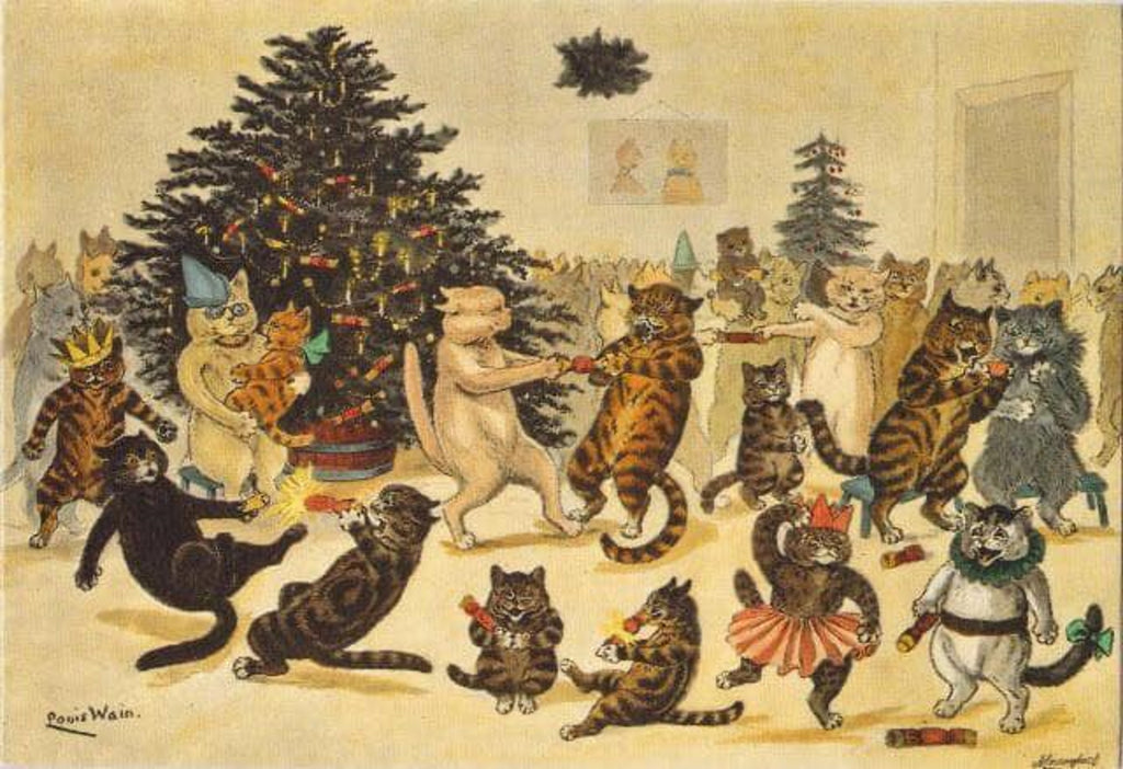 Vintage cat best sale christmas