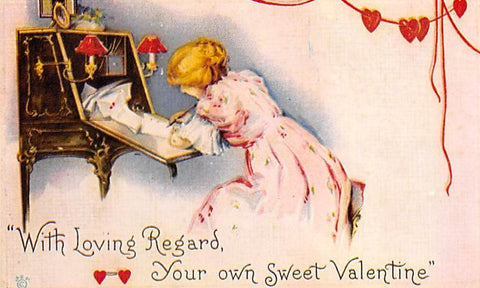 Vintage Valentine Postcard: With Loving Regard